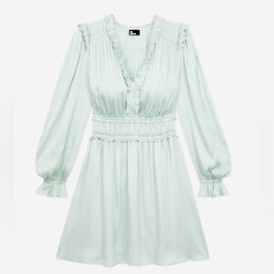 NWT 💎 Sold Out The Kooples Short light green dress with shirring | Retail $275